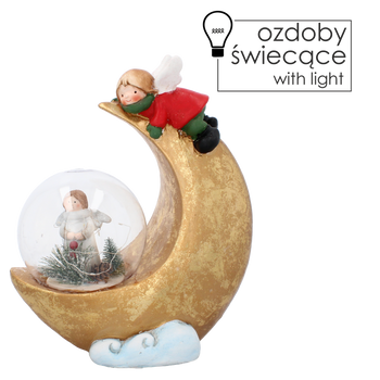 CHRISTMAS DECORATION - MOON WITH ANGEL LED