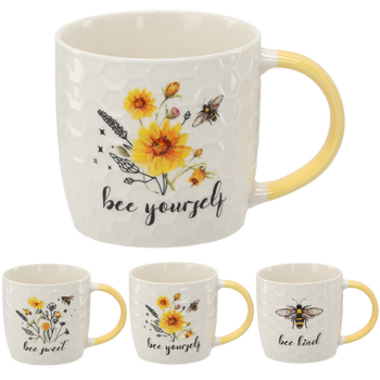 PORCELÁNOVÝ HRNEK 355ML VČELKA MIX VZORŮ balení=12ks *6019