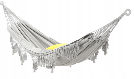 HAMAK S FRANŽAMI BOHO 200 x 150 CM BEŽOVÝ/SIVÝ *3194