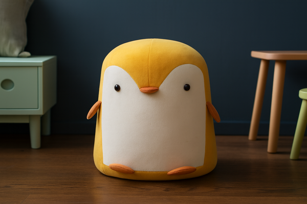 POUFF PENGUIN YELLOW 28 x 34 CM