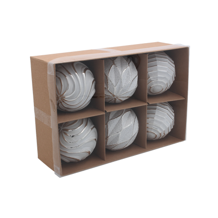 KPL. 6 OZDÓB CHOINKOWYCH - MIX WZORÓW 8CM *7267