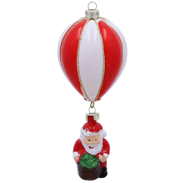 CHRISTMAS TREE ORNAMENT - BALLOON WITH SANTA 6 CM pack=12 pcs