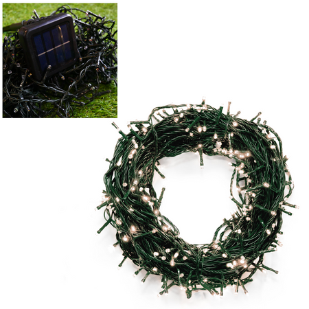 LAMPKI LED SOLARNE 100L CIEPŁY BIAŁY, DŁ. 2 + 10 M *9904