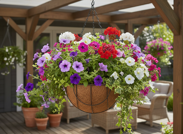 WISZĄCA DONICZKA Z WKŁADKĄ Z WŁÓKNA KOKOSOWEGO 25,5 x 13 CM 