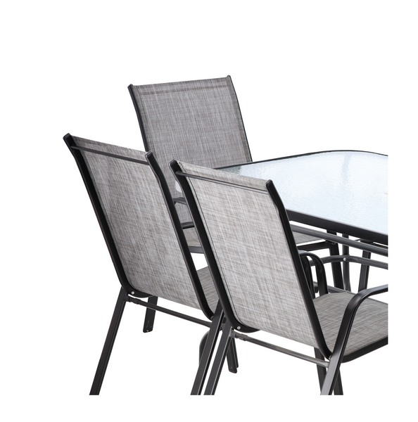 ZESTAW MEBLI OGRODOWYCH - STÓŁ 150 x 90 x 70 cm + 6 KRZESEŁ 54 x 72 x 96 cm