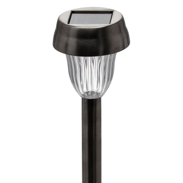 LAMPA SOLARNA MINO 7,5 x 7,5 x 36 CM SREBRNA ZIMNY BIAŁY disp=12szt *4276