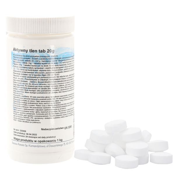 TABLETKY AKTÍVNY KYSLÍK 1 kg balenie