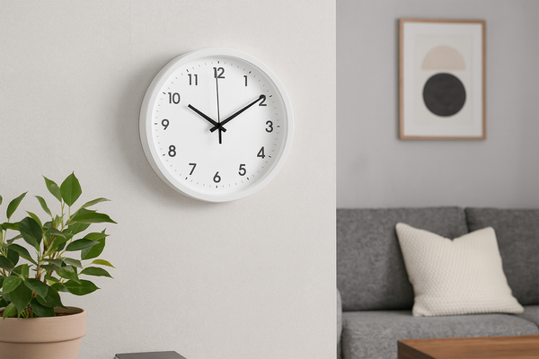 ZEGAR WISZĄCY OKRĄGŁY 22 x 22 x 3,8 CM BIAŁY/CZARNY *4627