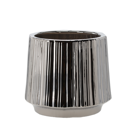 GHIVECHE DE CERAMICĂ 44 x 44 x 40 CM ARGINTIU BANDAT *0275