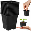 SET OF 12 PLASTIC POTS 7 x 7 x 8 CM