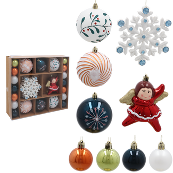 38 CHRISTMAS ORNAMENTS - MIX