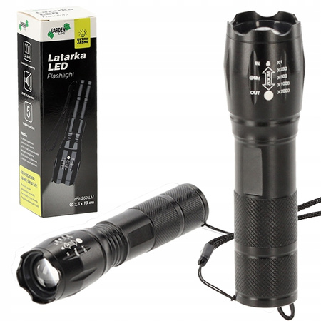 LANTERNĂ NEAGRĂ LED 260LM amb=12 buc *1106