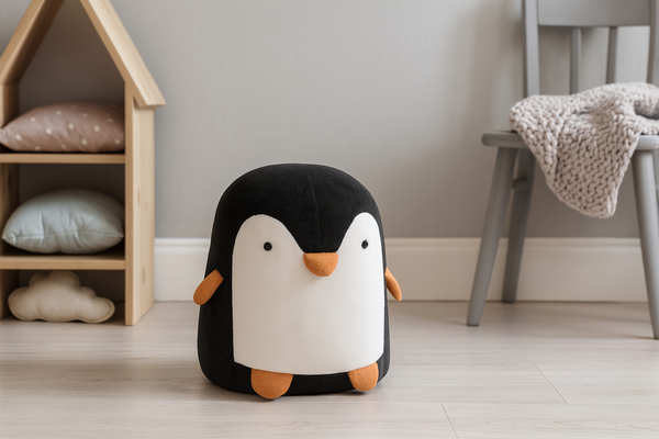 POUFF PENGUIN BLACK 28 x 34 CM