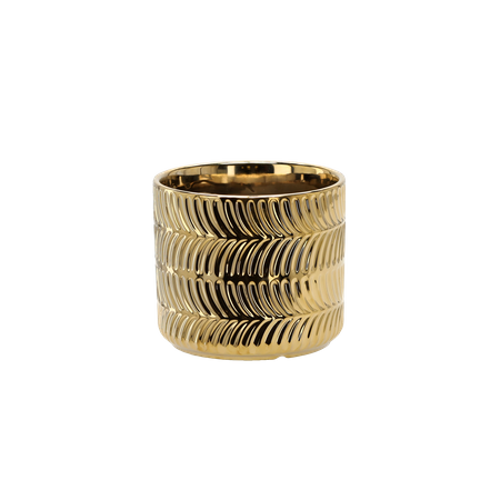 CERAMIC COVER FOR A POT 15 x 15 x 13 CM GOLD