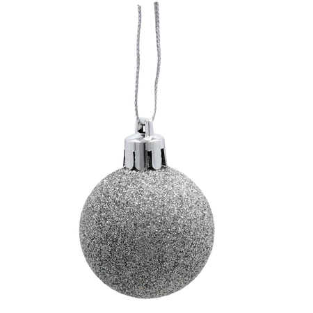 SET OF 24 CHRISTMAS BAUBLES RED, SILVER, GOLD