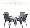 GARDEN FURNITURE SET - 4 CHAIRS + SQUARE TABLE - BLACK *3521