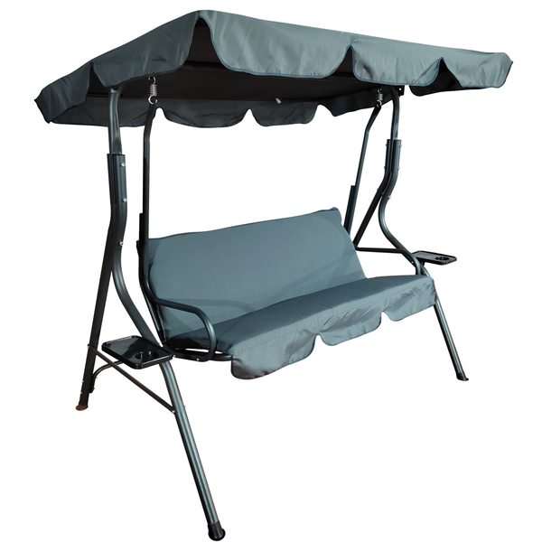 HUŚTAWKA OGRODOWA 170 x 110 x 153 cm ANTRACYT BEZ PODN. Z PODSTAWKAMI NA KUBEK 