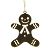 SET OF 3 CHRISTMAS DECORATIONS - GOLD GINGERBREAD 6 x 8 CM