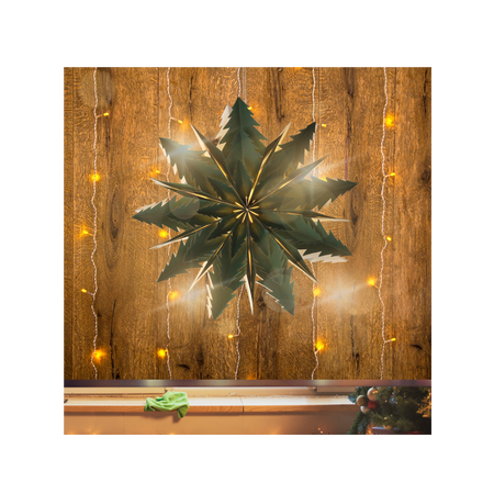 Stea decorativă din hârtie 50 cm verde cu două straturi *9119