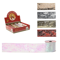 VÁNOČNÍ DEKORATIVNÍ STUHA 6,3 CM x 2,7 M MIX BARVY balení=16ks *9751