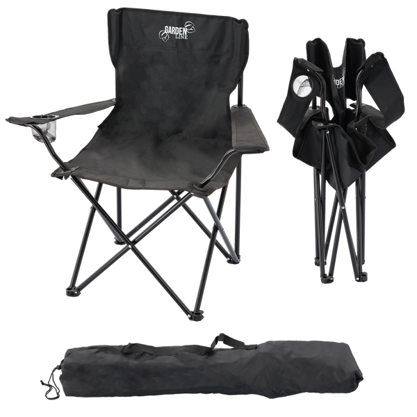 FOLDING CAMPING/FISHING CHAIR BLACK 50X50X80 CM