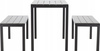 SET DE MOBILIER PENTRU GRĂDINĂ MASĂ 110 x 58,5 x 75,5 CM + 2 BĂNCI 110 x 39 x 45 CM GRI *0841