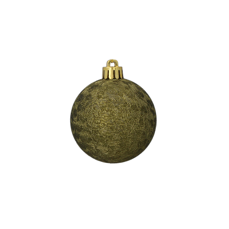 SET OF 6 BAUBLES 6 CM OLIVE/COPPER/GRAPHITE MIX DESIGNS