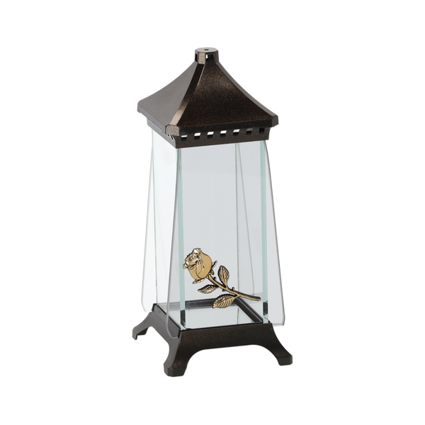 LANTERN 23CM LST TRAPEZE MINI ROSE SILVER/GOLD PACK=8PCS*6664