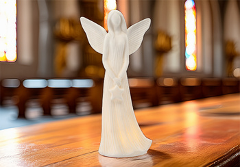 CERAMIC LED ANGEL WITH STAR 23,6 CM