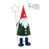CHRISTMAS DECORATION - METAL GNOME WITH STAR LED 13 x 13 x 37 CM