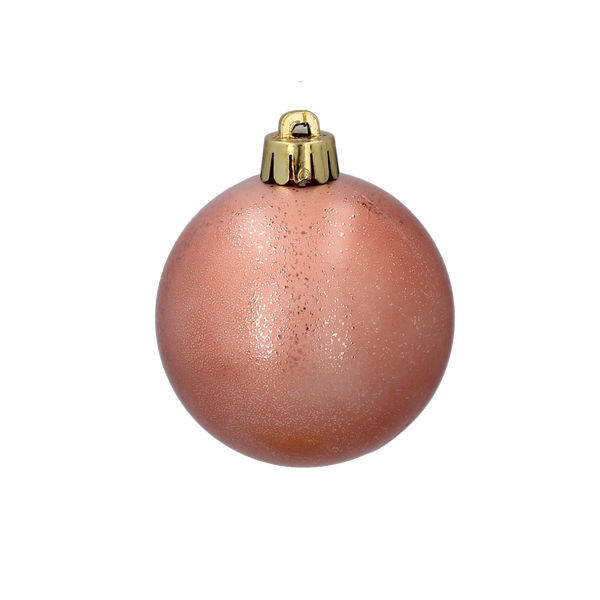 SET OF 6 BAUBLES 6 CM OLIVE/COPPER/GRAPHITE