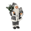 CHRISTMAS FIGURE - STANDING SANTA IN GREY CLOTH 60 CM