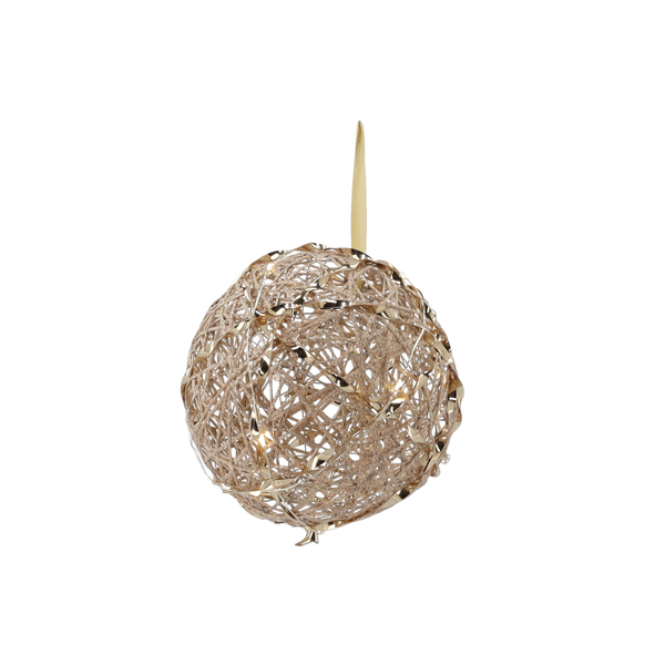 CHRISTMAS DECORATION - LED BALL 15 CM CHAMPAGNE GOLD