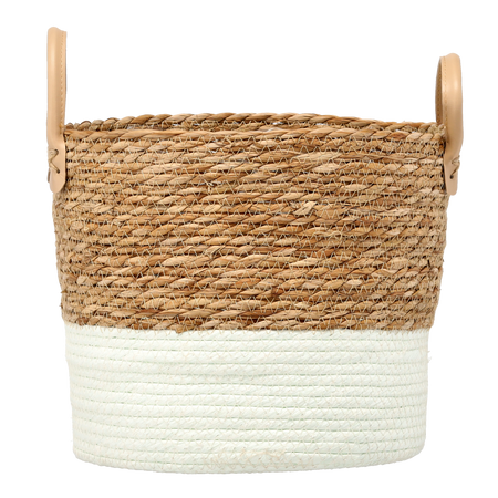 KOŠÍK Z PLETENINY 28 x 26 x 25/32 CM Z MORSKEJ TRÁVY *9333
