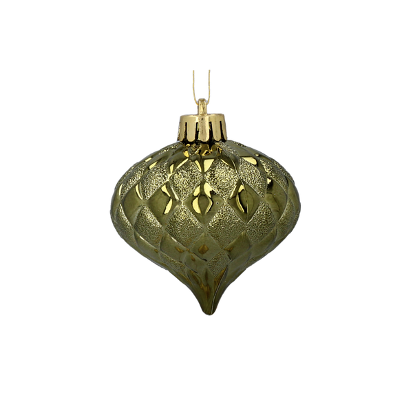 SET OF 9 BAUBLES 6 CM OLIVE/COPPER/GRAPHITE MIX DESIGNS