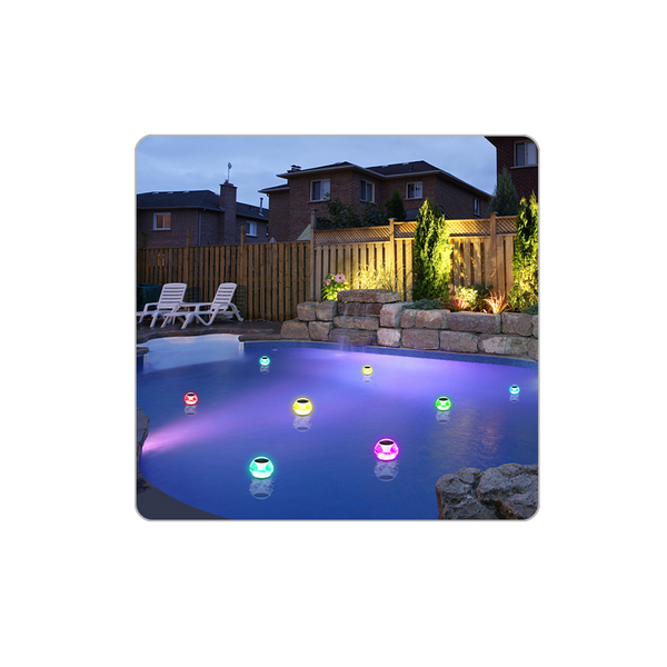 LAMPĂ SOLARĂ 10,5 x 10,5 x 10 CM PENTRU PISCINE 22 LED MULTICOLOR *6148