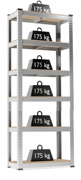 REGAŁ 6-POZIOMOWY 220 X 90 X 40 CM UDŹWIG PÓŁKI: 175 KG *0636
