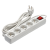 EXTENSION CORD POWER STRIP WITH SWITCH 5 SOCKETS 3 M WHITE