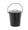 ASH COAL BUCKET WITH LID BLACK 12"