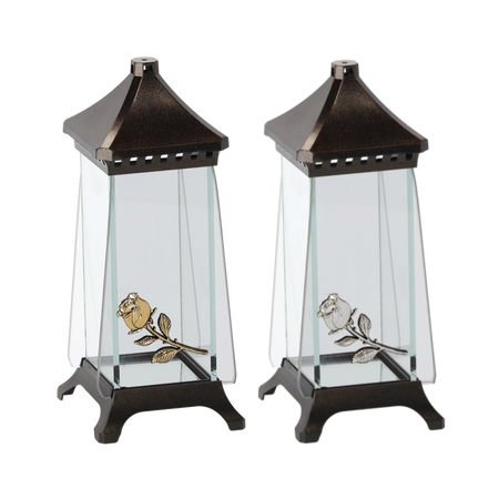 LAMPION 23CM LST TRAPEZ MINI RÚŽA STRIEBORNÝ/ZLATÝ OBAK=8KS*6664