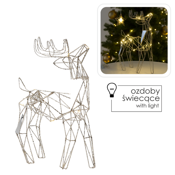 CHRISTMAS DECORATION - LED REINDEER 44 CM GEOMETRIC