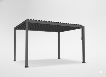 PERGOLA OGRODOWA ALUMINIOWA SZARA LED 3 x 4 x 2,5 M