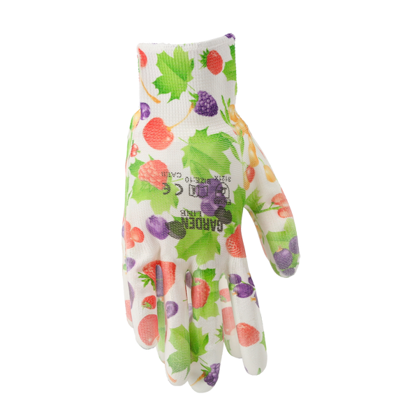 GARDEN GLOVES "7" PATTERN, POLYESTER WITH POLYURETHANE PACKET=12
