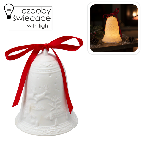 DECORAȚIUNE DE CRĂCIUN - CLOPOT CERAMIC LED *1181