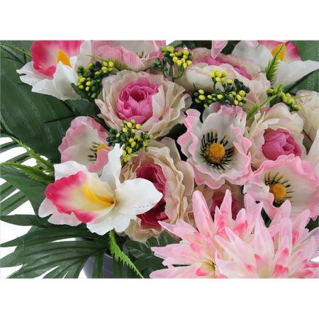 KYTIČKA CH-33 (ŠÍRKA 50 CM, VÝŠKA 30 CM) PIVOŇKA S CHRYSANTÉM MIX FARBY