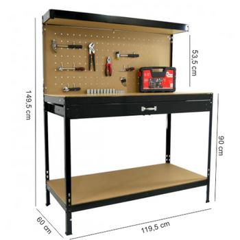 STÓŁ WARSZTATOWY Z SZUFLADĄ 120 x 60 x 150 CM *3601