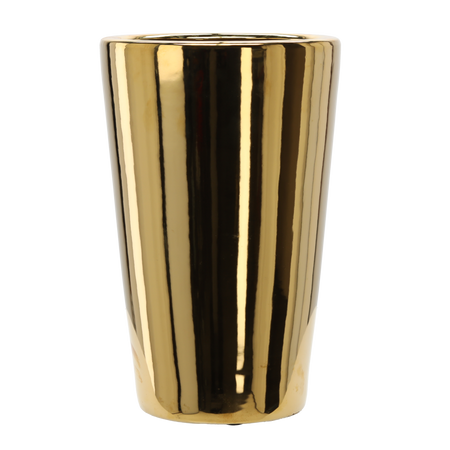 CERAMIC COVER FOR A POT 32,5 x 32,5 x 53,5 CM CM GOLD SMOOTH