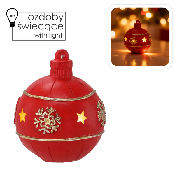 FIGURKA - BOLĂ LED ROȘIE 13 CM *1495