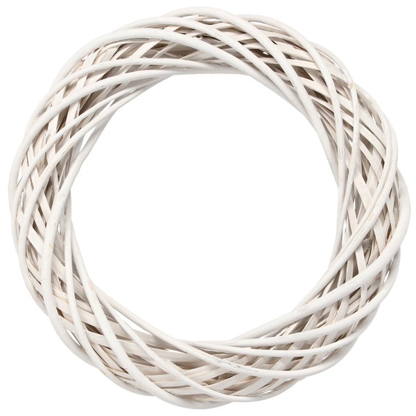 VIDLICOVÝ VĚNEC 35 CM BÍLÝ / ŠEDÝ *9371