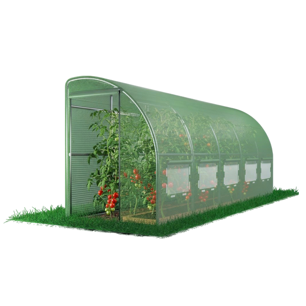 TUNEL FOLIOWY OGRODOWY 5 SEGMENTOWY "POŁÓWKA" ZIELONY 6x1,5x2 m